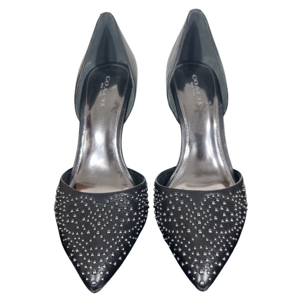 Coach Holmes Studded Leather High Heels Black With Box Size 6 EU 36 Q7052 - Picture 11 of 15